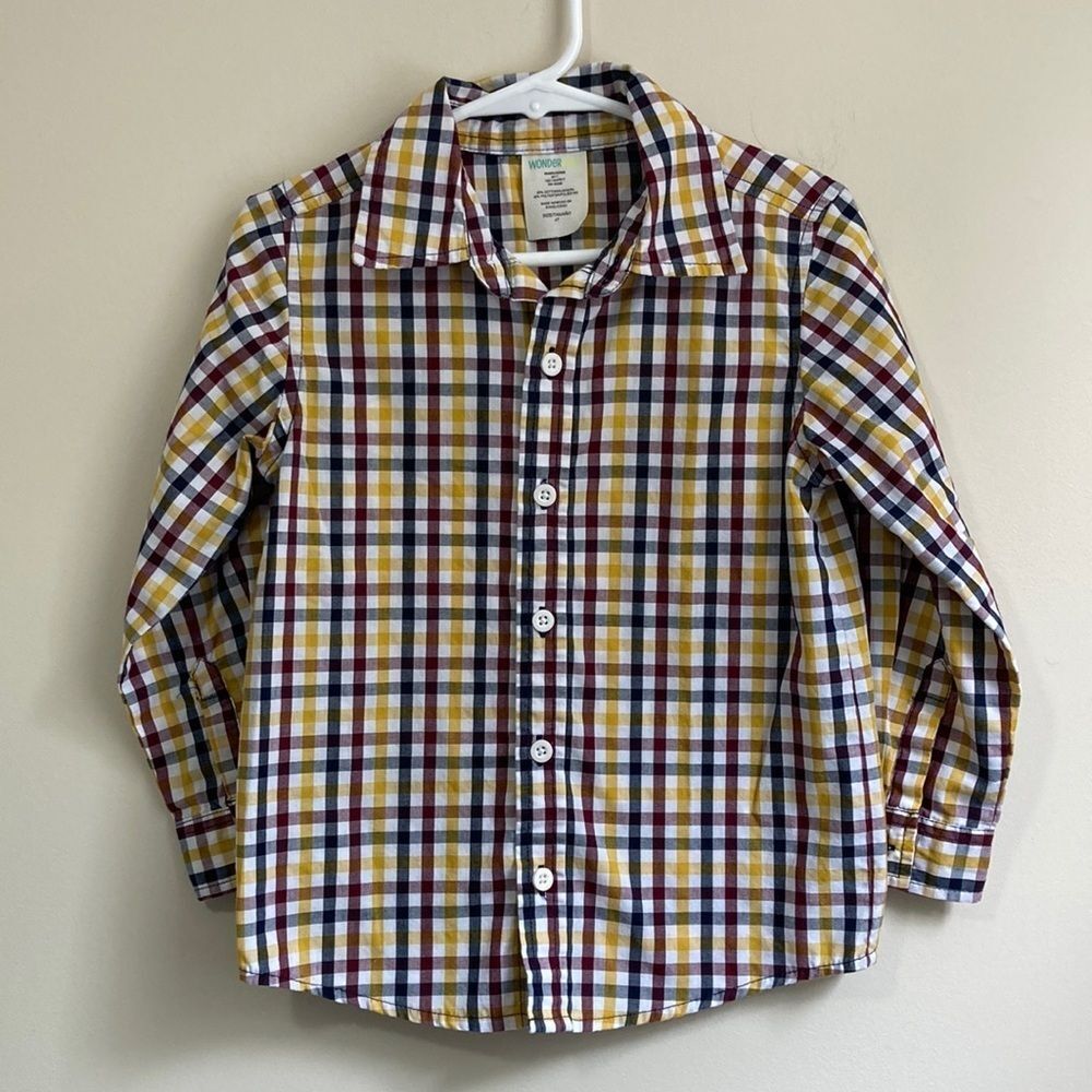Wonder Kids Toddler Boys Long Sleeve Button Down Shirt Size 4T